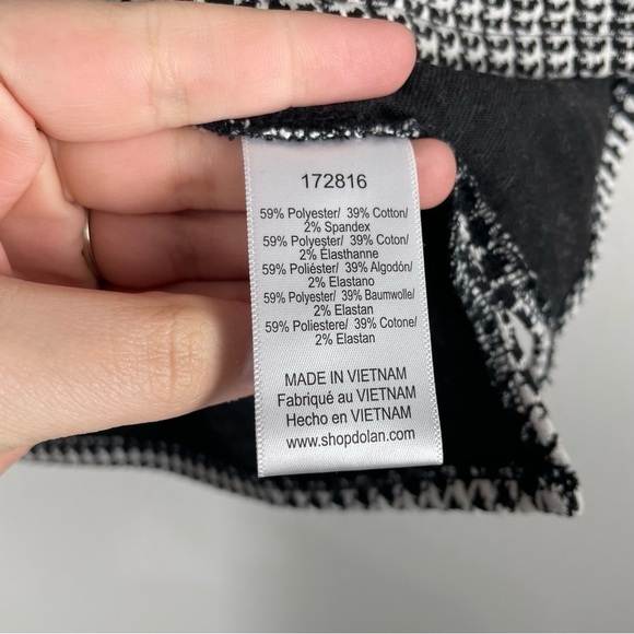 Dolan Anthropologie Black White Houndstooth Ruffle Sleeveless Top Size Small - Picture 5 of 6